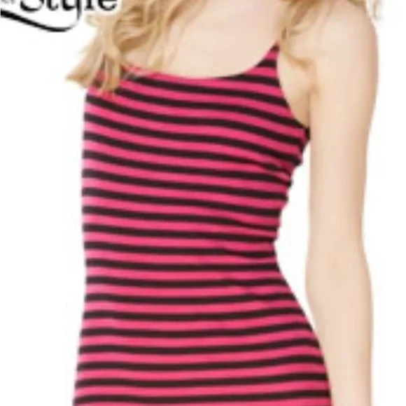 Betsey Johnson Striped Pink and Black bustle body con Women's Dress - Picture 9 of 9